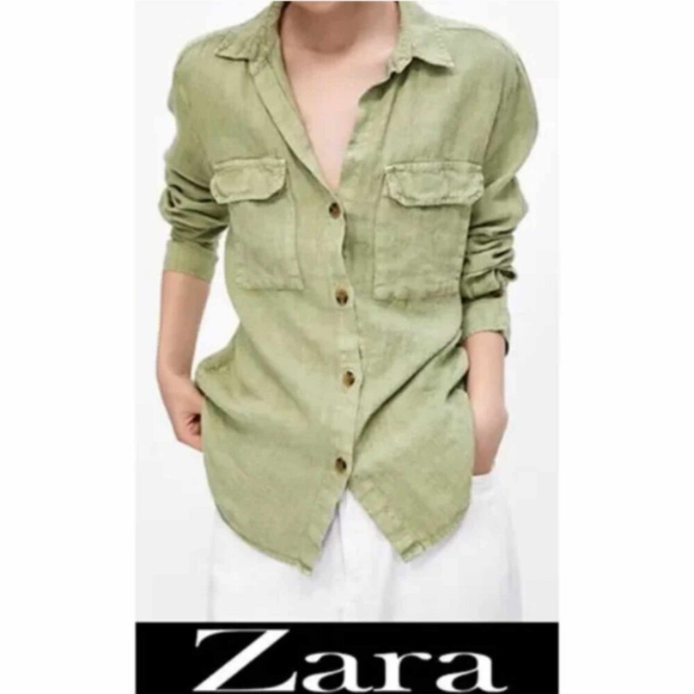 Zara Linen Button-down Tunic :: Med :: Exc Cond